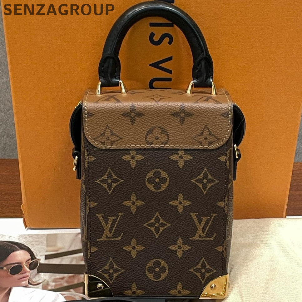Louis Vuitton Monogram Camera Bag Brown Gold Buckle Women's Classic