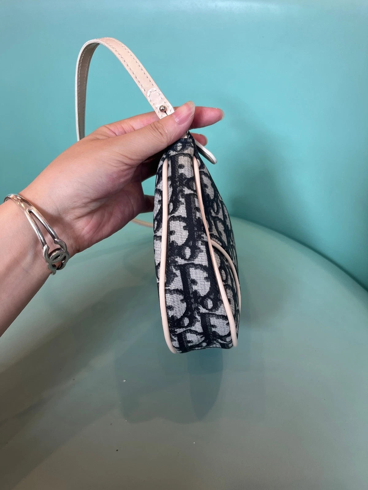 Dior Saddle White Shoulder Bag Excellent