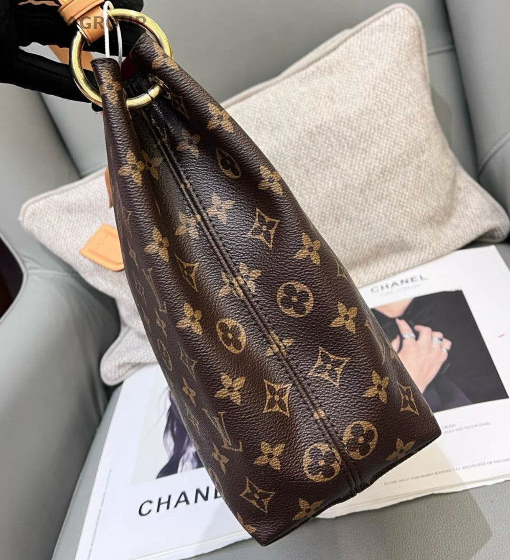 Louis Vuitton Graceful PM Monogram Shoulder Bag Brown Gold Women Classic