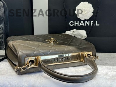 Chanel Trendy CC Shoulder Bag Lambskin Olive Green Gold Hardware