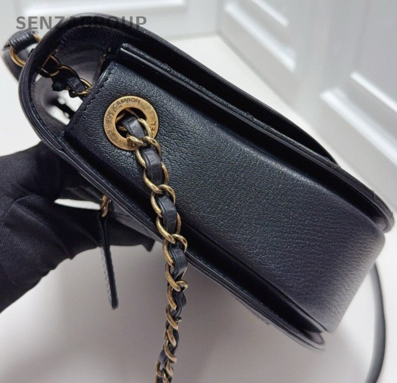 CHANEL Coco Curve Flap Calfskin top handle Shoulder Handbag Crossbody