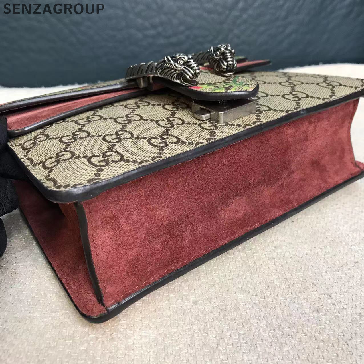 Gucci Dionysus Small Floral Chain Shoulder Bag Brown Silver Hardware