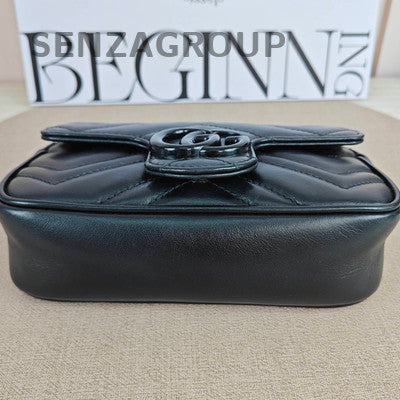 Gucci GG Marmont Mini Black Chain Shoulder Crossbody Bag Classic Women
