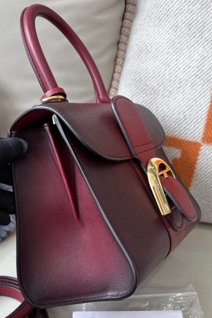 Delvaux Brilliant mini Top Handle Shoulder Crossbody Bag Warm Red Women