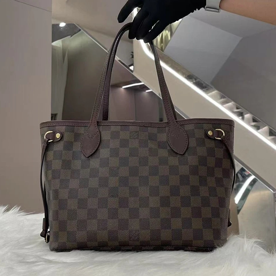 Louis Vuitton Neverfull MM Damier Ebene Shoulder Bag Women Classic