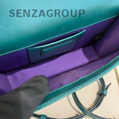 Bvlgari Small Green Serpenti Forever Bag with Gold Chain Strap