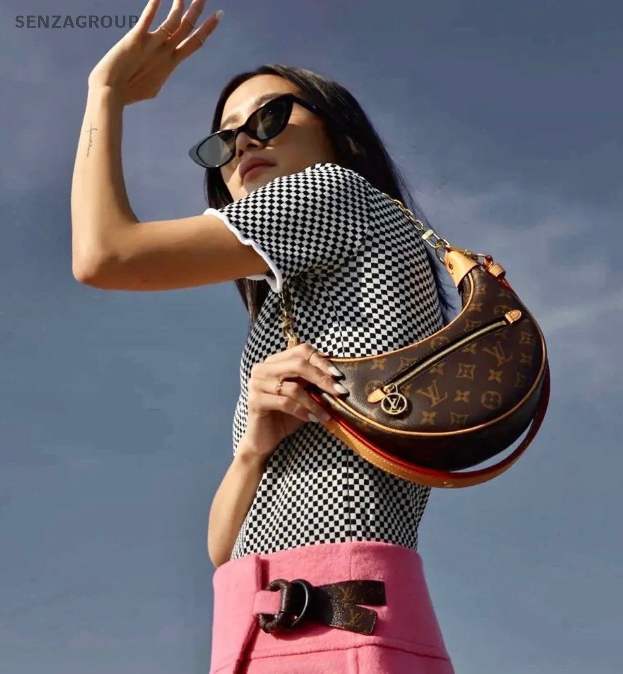 Louis Vuitton Monogram 2ways Shoulder Crossbody Bag Women Brown