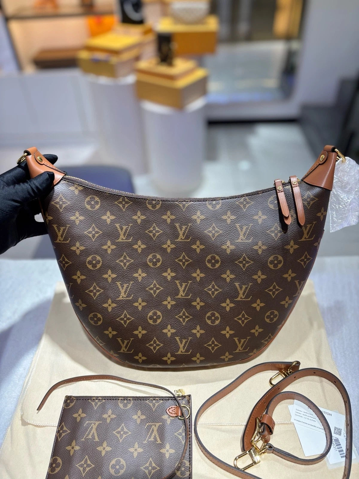 Louis Vuitton Loop Monogram Canvas Shoulder Bag Excellent
