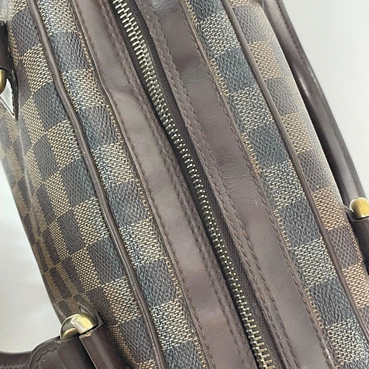 Louis Vuitton Brown Damier Canvas Leather Boston Handbag Shoulder Bag For Women