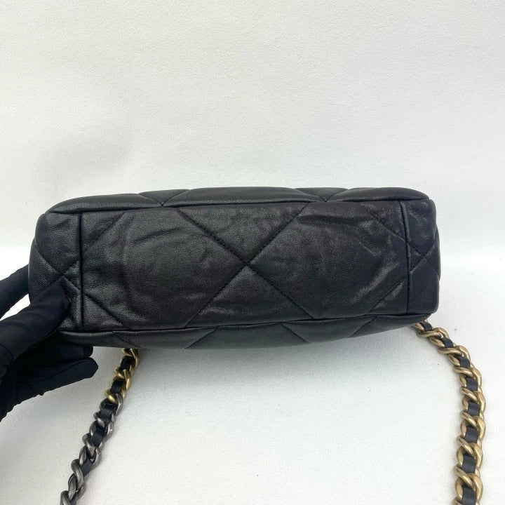 CHANEL19Bag Small Black Lambskin Shoulder Crossbody For Women