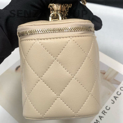 Chanel Lambskin Quilted Classic Flap Bag Pink Gold Chain Shoulder Crossbody