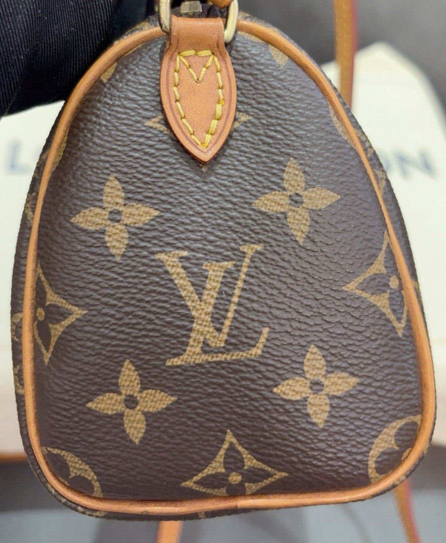 Louis Vuitton Speedy Nano Monogram Crossbody Brown Women Classic Designer