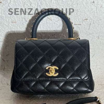 Chanel Coco Handle Mini Black Caviar Leather Top Handle Crossbody Bag