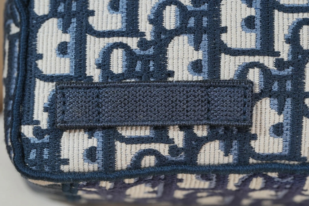 Christian Dior Camp PM Oblique Canvas Blue Shoulder Bag Crossbody SHW