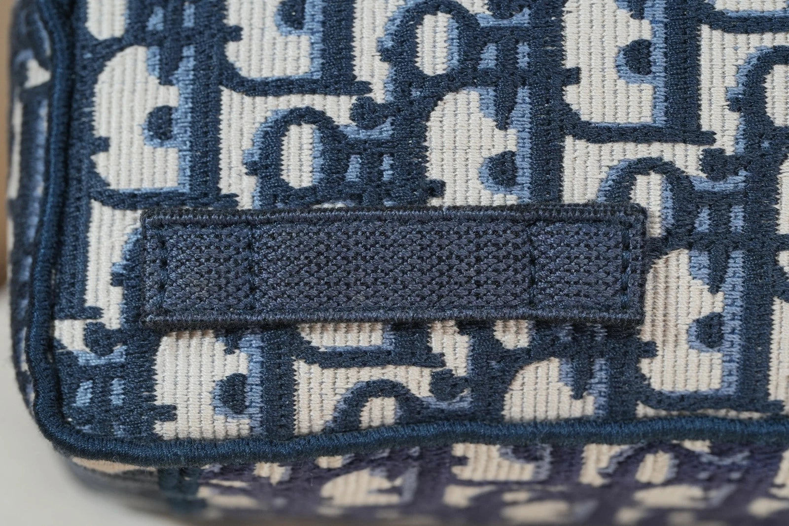 Christian Dior Camp PM Oblique Canvas Blue Shoulder Bag Crossbody SHW