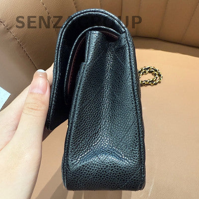 Chanel Black Gold Classic Flap Medium Quilted Chain Shoulder Bag