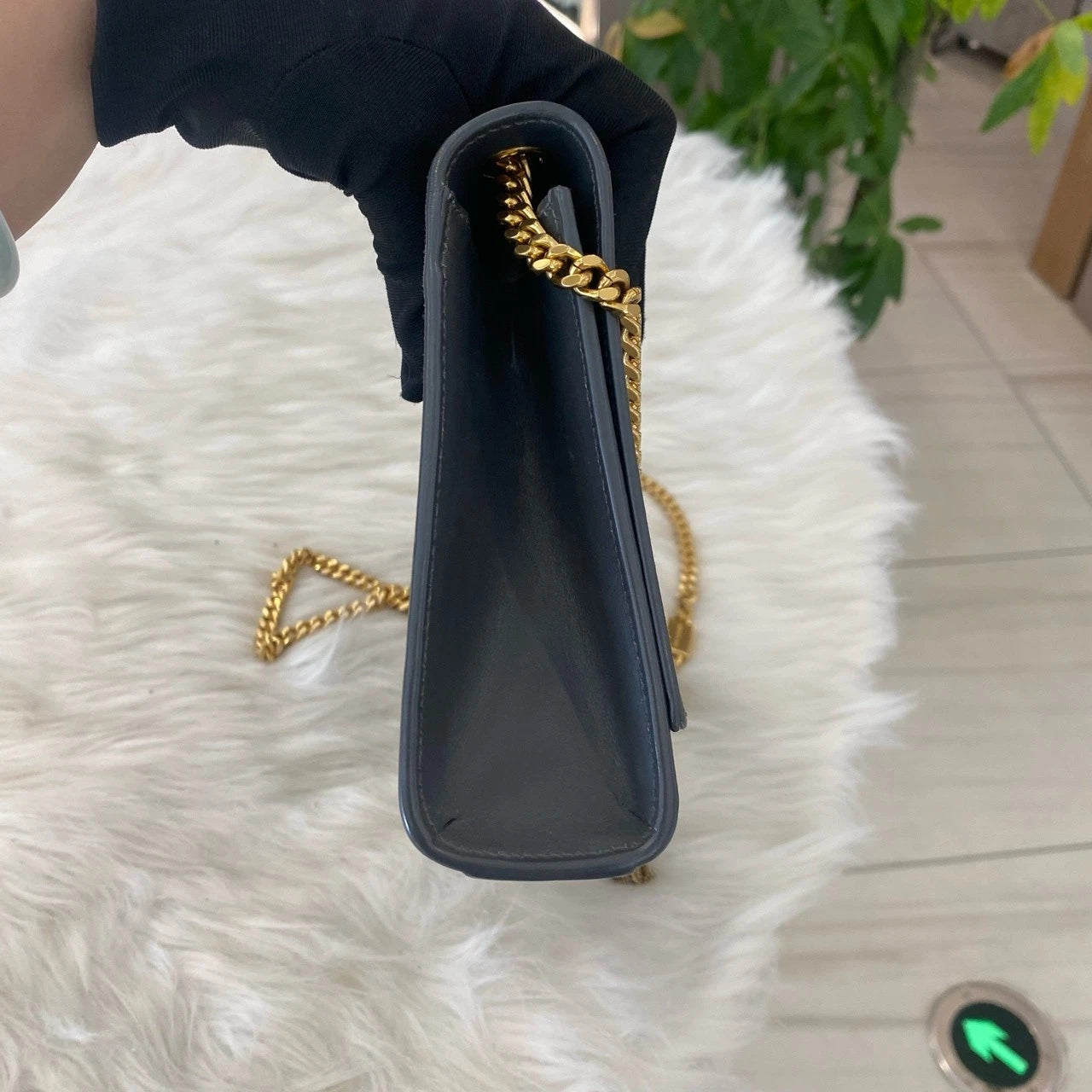 YSL Saint Laurent Kate Tassel Chain Shoulder Crossbody Bag Black Gold