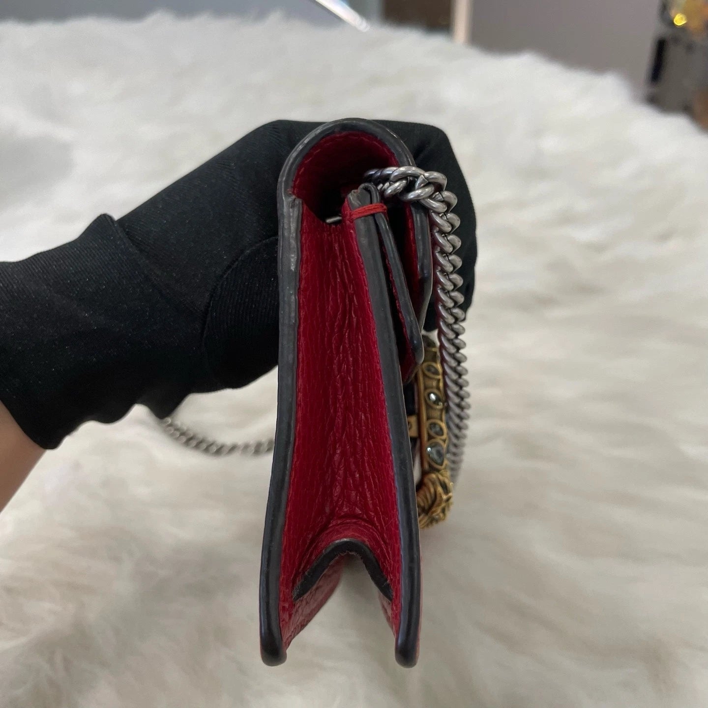 Gucci Dionysus Red Silver Shoulder Bag Crossbody Excellent