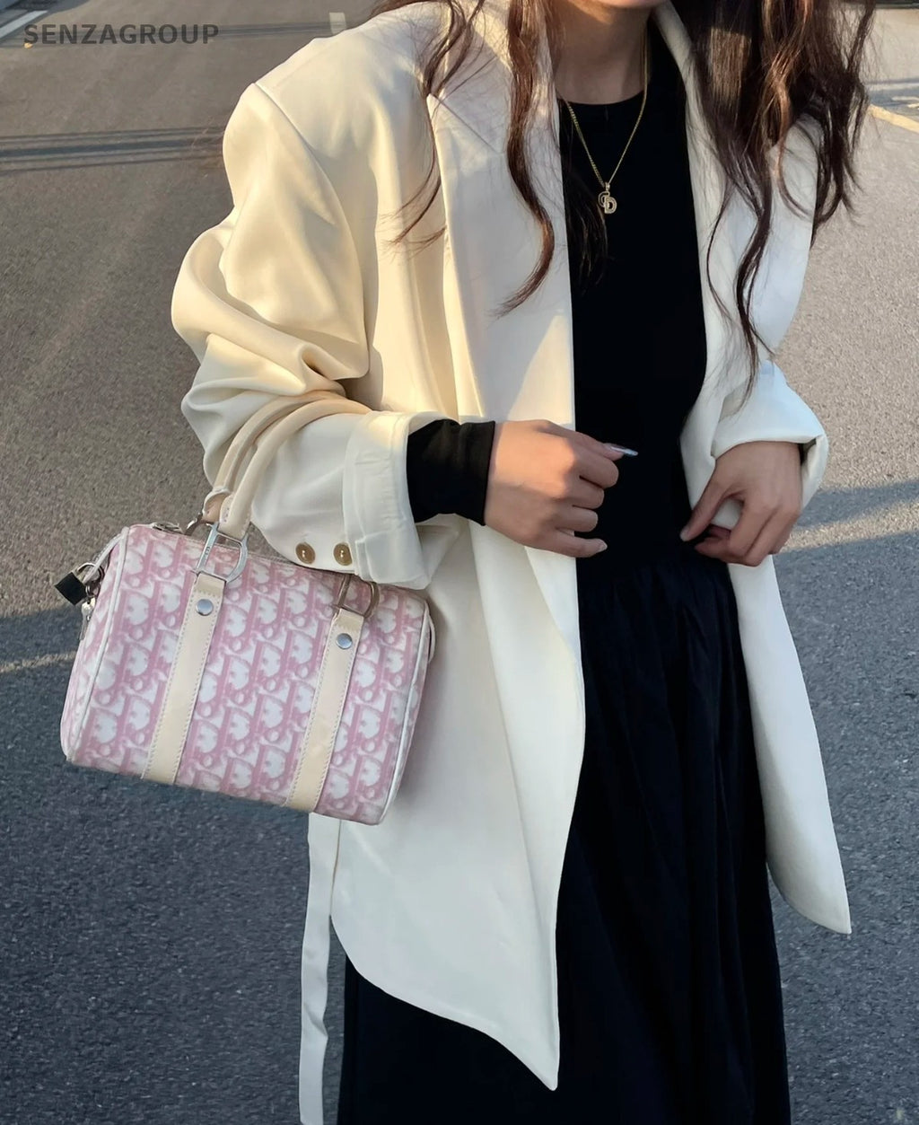 Chirstian Dior Classic Monogram Boston Handbag Pink
