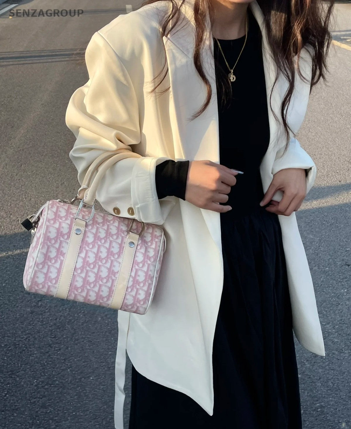 Chirstian Dior Classic Monogram Boston Handbag Pink