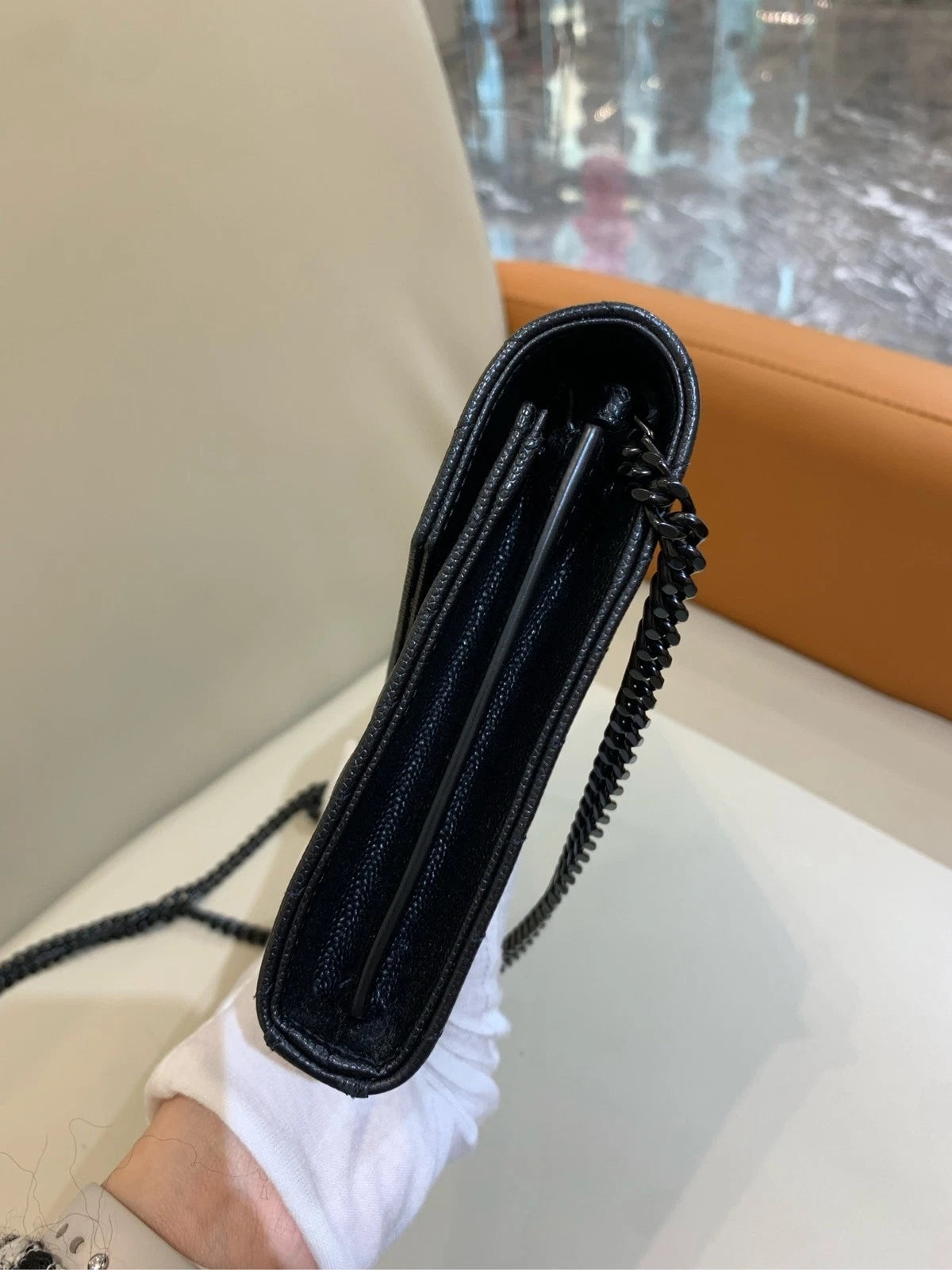 YSL SoBlack Black Matelasse Mini Envelope Crossbody Bag For Women