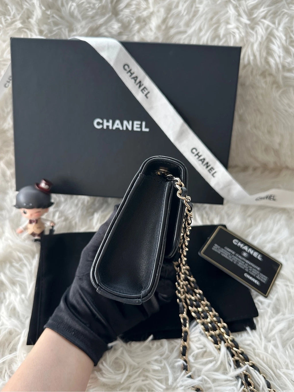 CHANEL Trendy CC WOC Mini Embossed Button Lambskin Bag For Women
