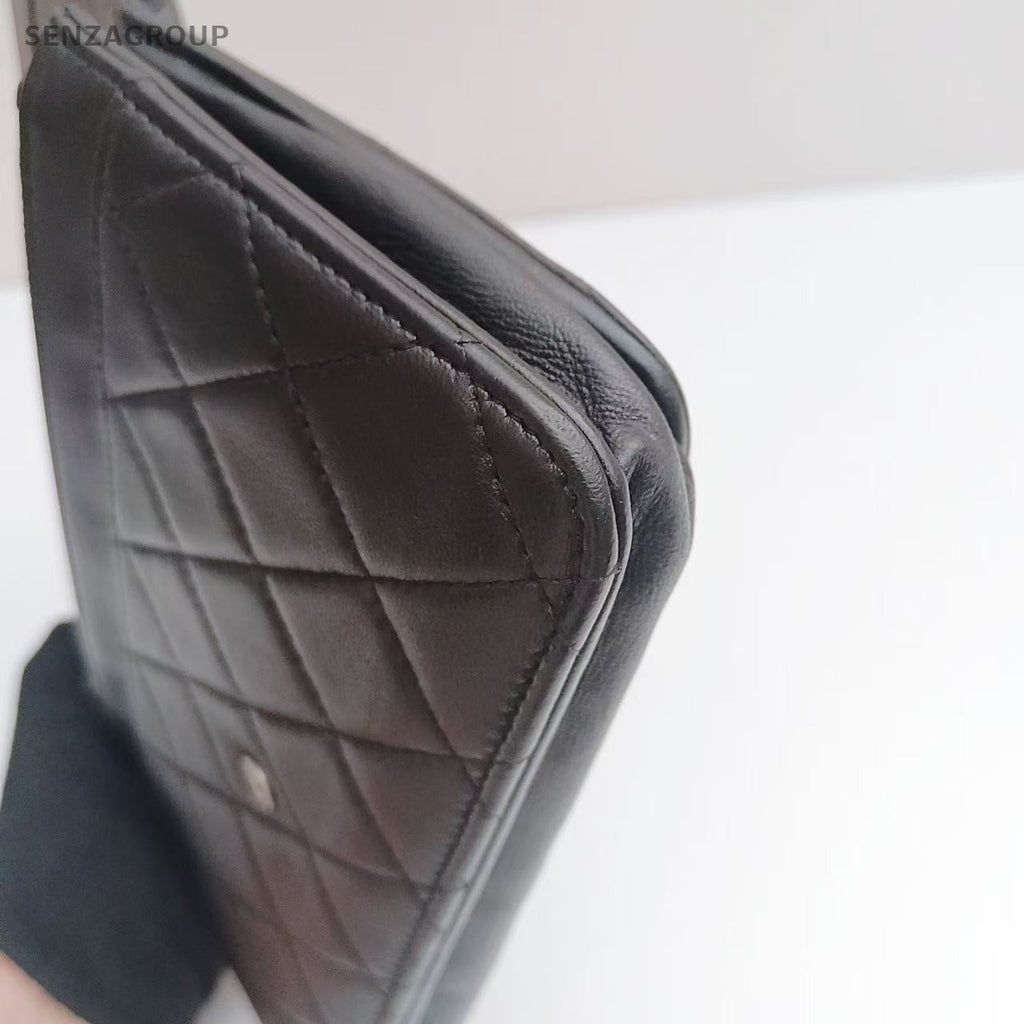 CHANEL Lambskin CC Woc Chain Black Silver Shoulder bag Crossbody Women