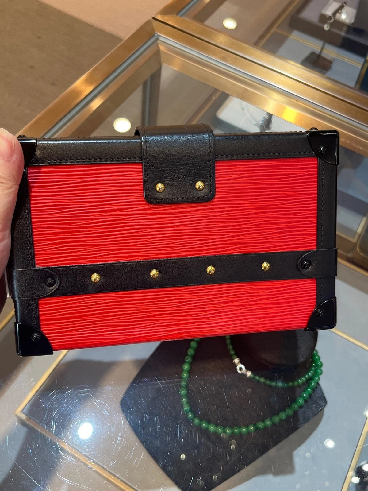 Louis Vuitton Red Epi Hard Box Top Handle Bag For Women