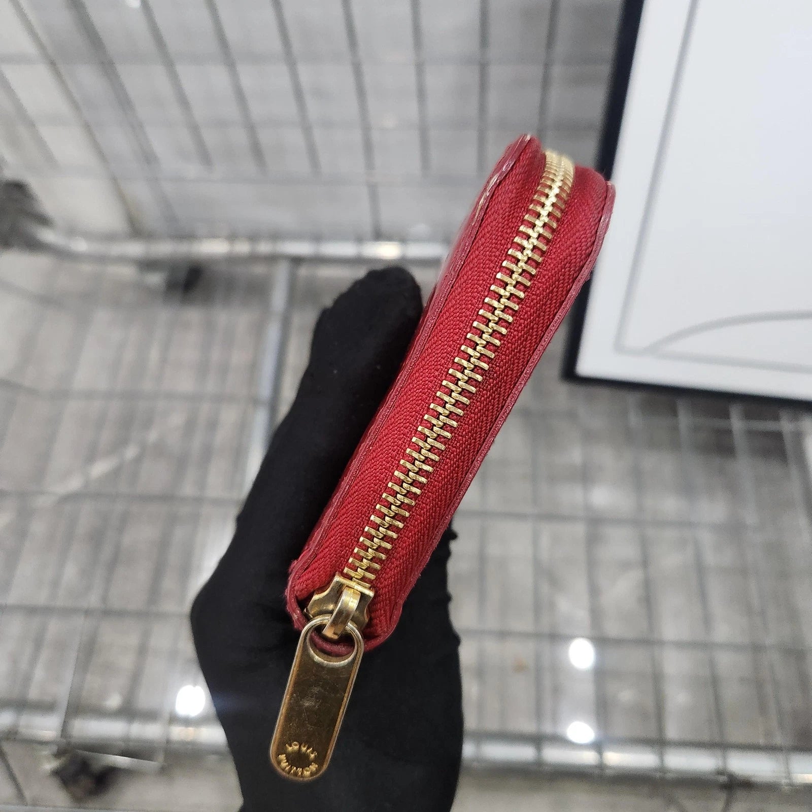Louis Vuitton Red Patent Leather Long Wallet Clutch For Women