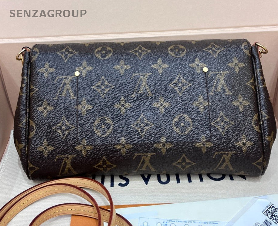 Louis Vuitton Favorite MM Monogram Chain Shoulder Bag Crossbody Brown Gold Women