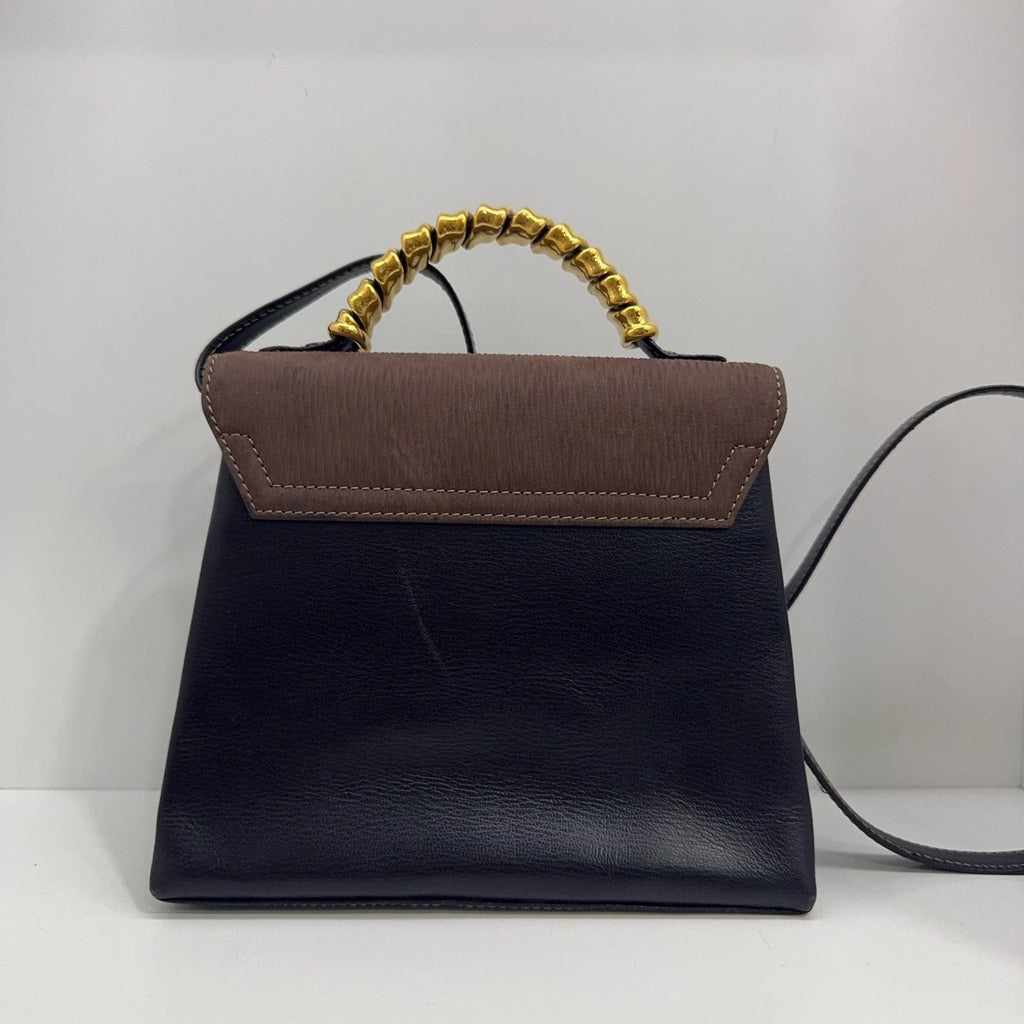 Loewe Black Brown Gold Mini Kelly Shoulder Handbag Crossbody Bag For Women