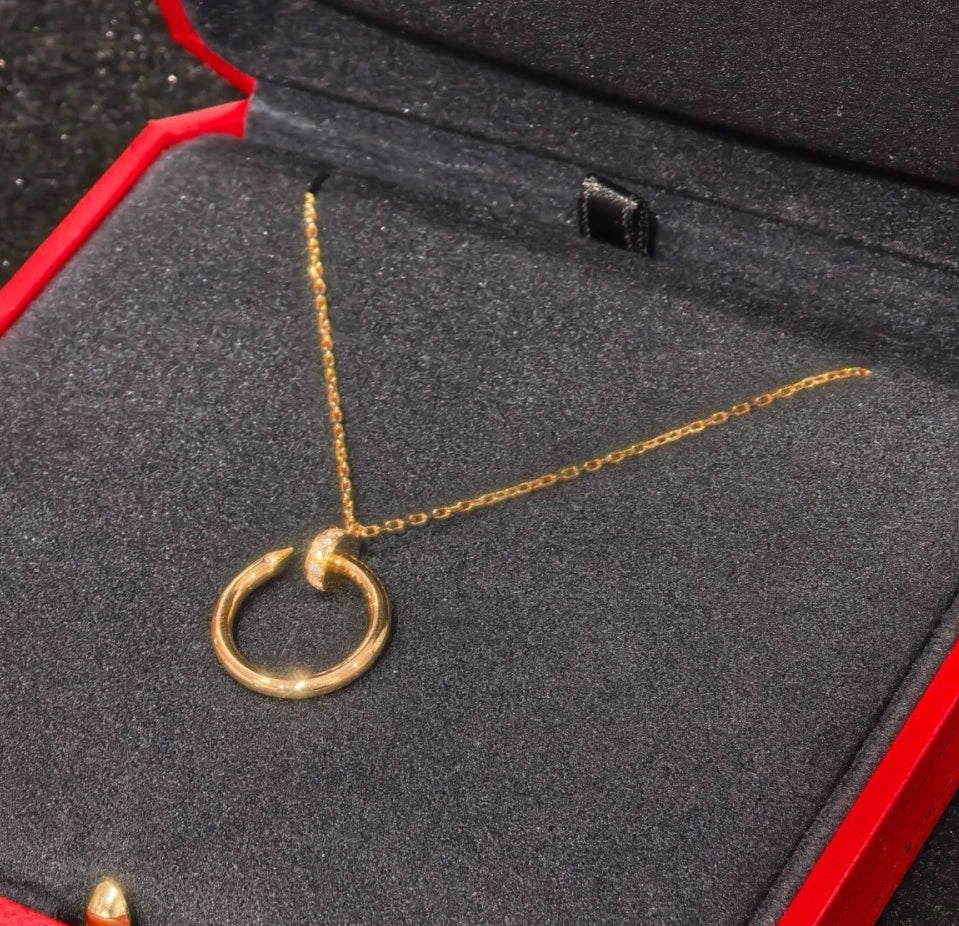 Cartier Juste un Clou Necklace Diamond 18K Rose Pink Gold Pendant