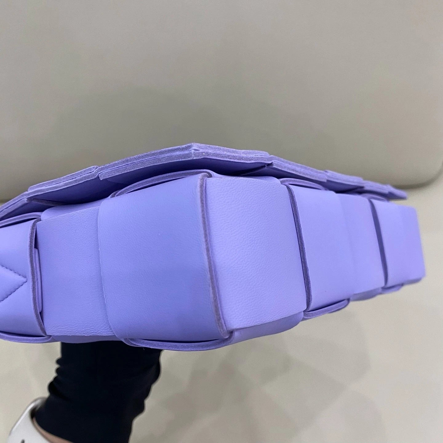 Bottega Veneta Women Small Cassette Purple Leather Crossbody Bag
