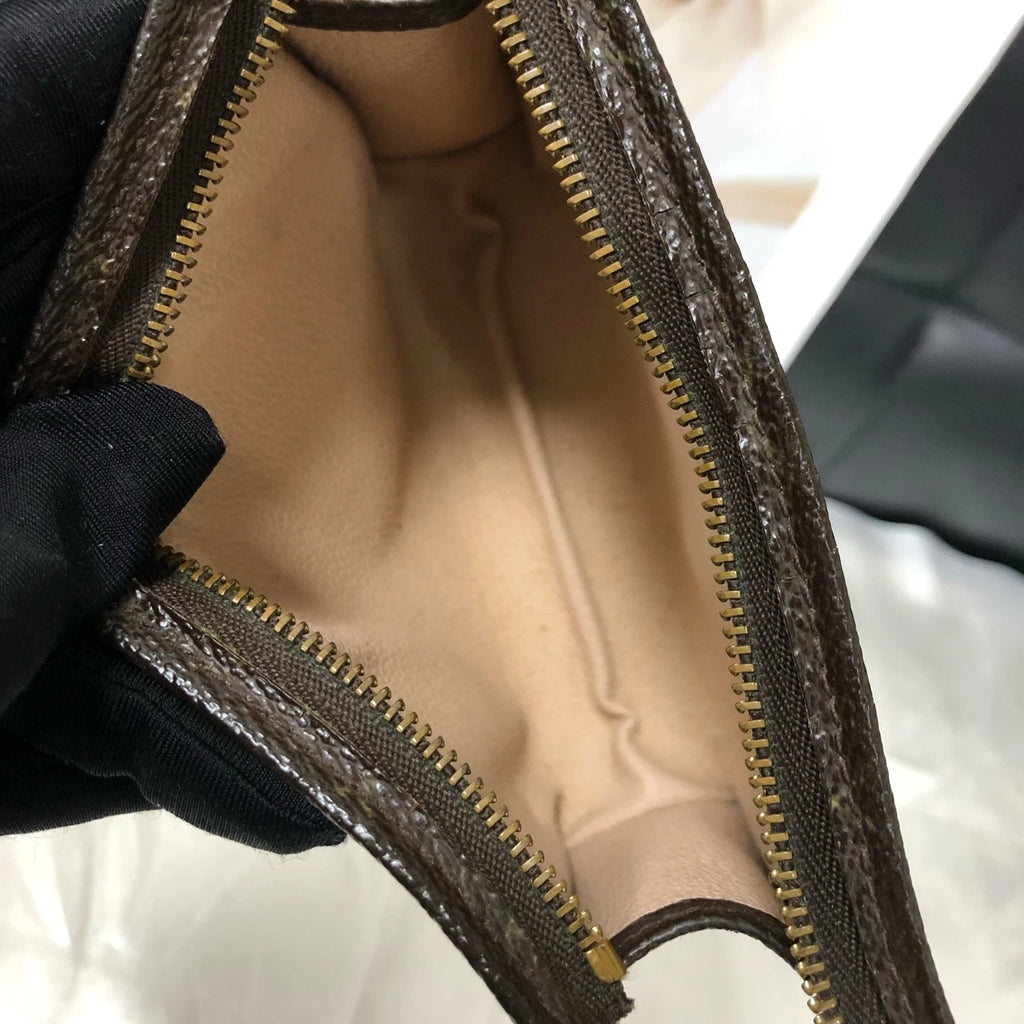 Louis Vuitton Vintage Women Brown Canvas Small Clutch