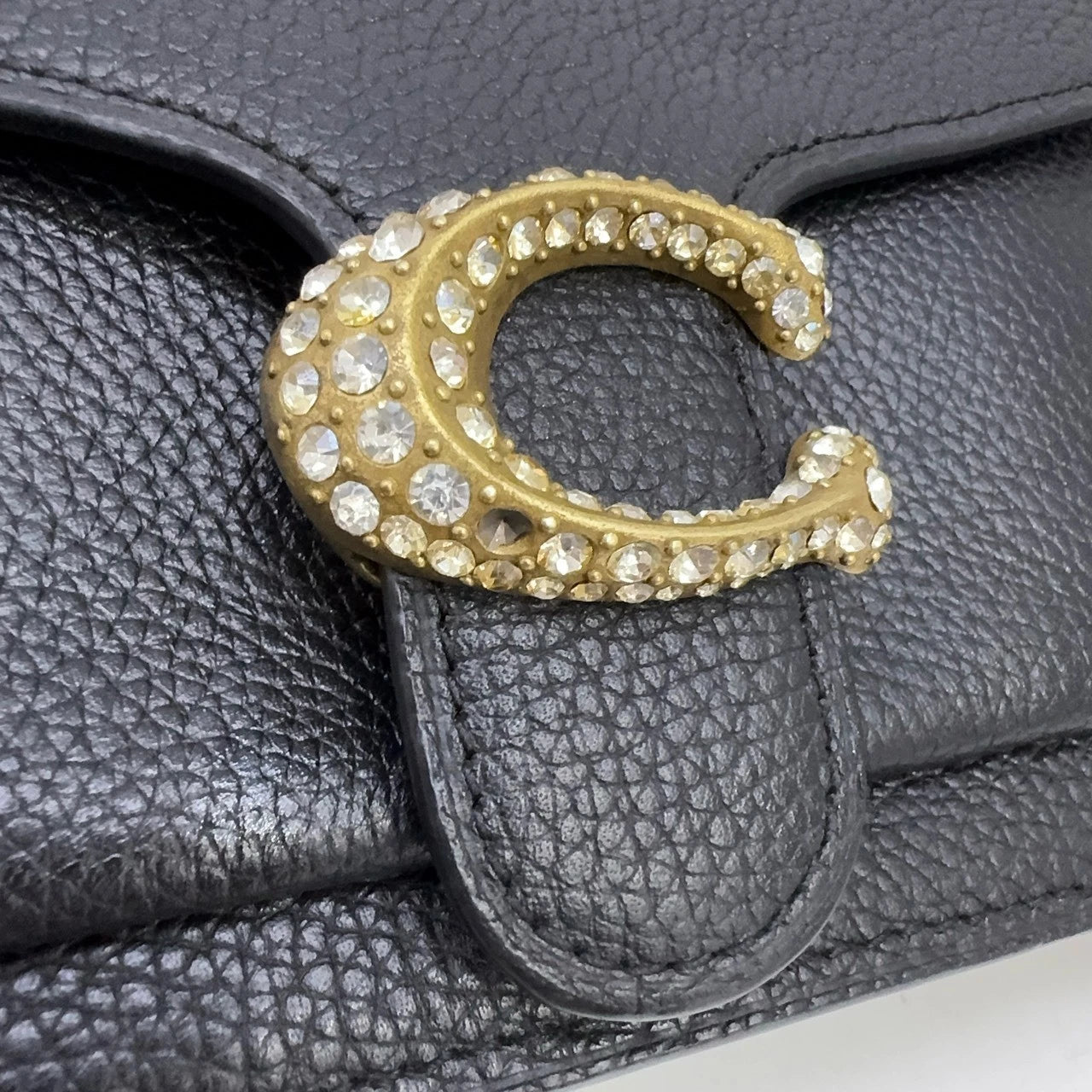 Coach Tabby 20 Mini Black Leather Shoulder Crossbody Bag For Women