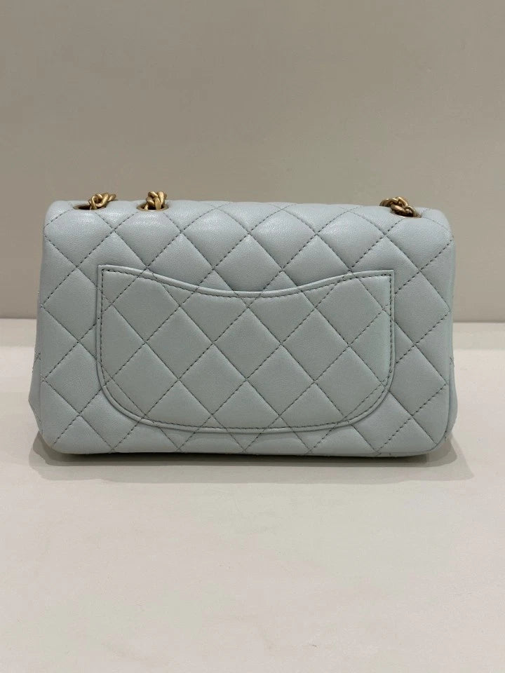 CHANEL Grey CF Mini Crossbody Shoulder Bag For Women