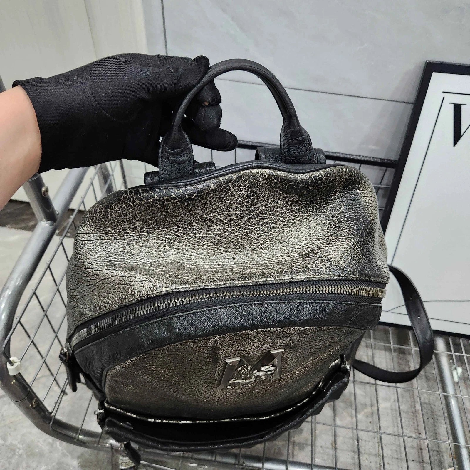 MCM Colorblock Leather Backpack for Women