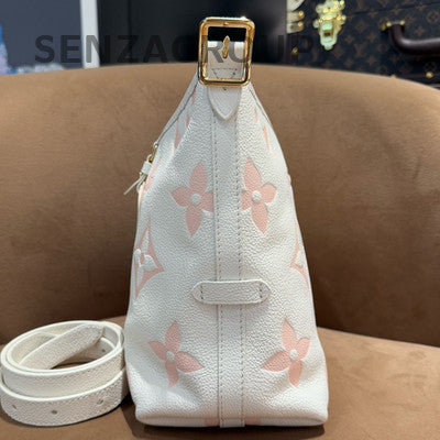 Louis Vuitton CarryAll PM Monogram Tote Shoulder Bag White Gold