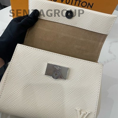 Louis Vuitton Cluny BB Epi Leather Mini White Silver Shoulder Bag