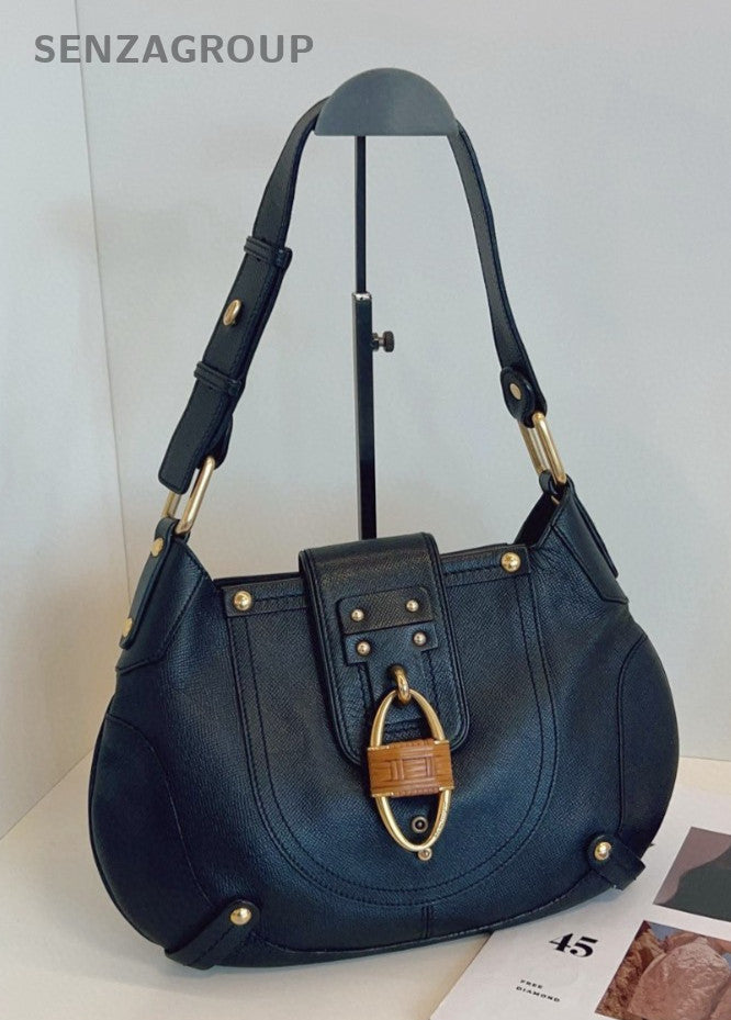 Ferragamo Hobo Horseshoe buckle Shoulder bag Women Black