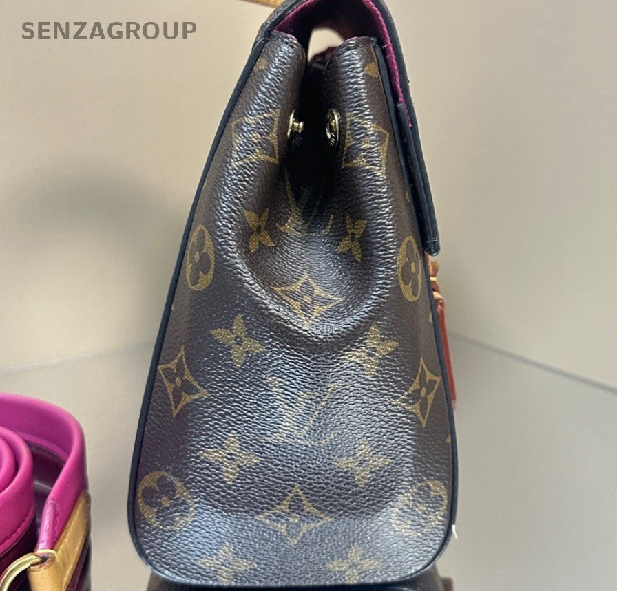 Louis Vuitton Monogram Cluny BB Top Handle Bag Crossbody Brown Women Classic