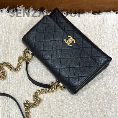 Chanel Quilted Black Gold Chain Shoulder Crossbody Bag Women Classic Fashion