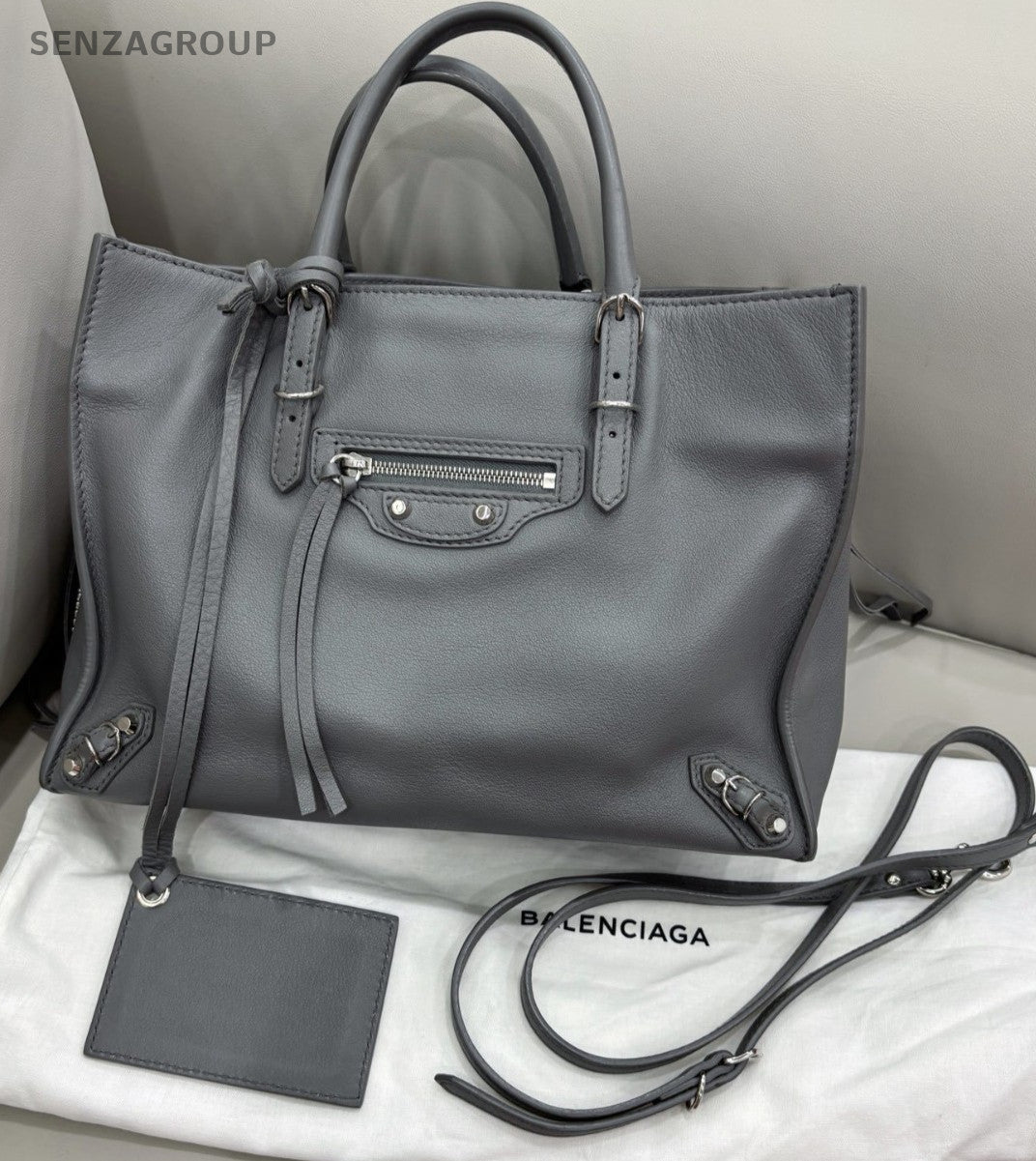 Balenciaga City Tote Top Handle Shoulder Crossbody Bag Gray Almost Brand New