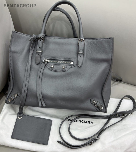 Balenciaga City Tote Top Handle Shoulder Crossbody Bag Gray Almost Brand New