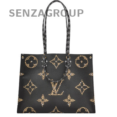 Louis Vuitton Onthego GM Monogram Leopard Tote Shoulder Bag Women's Classic