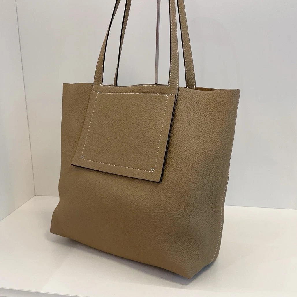 Hermes Cabaseiller Tote Shoulder Bag Gray Used Women Classic