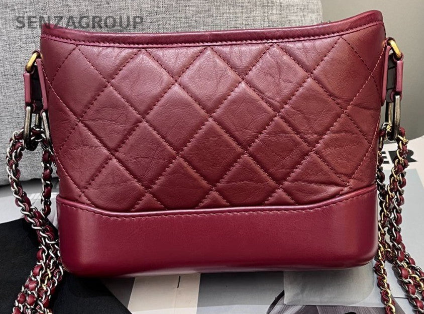 Chanel Gabrielle PM Chain Shoulder Bag Diamond Red Women Classic Designer