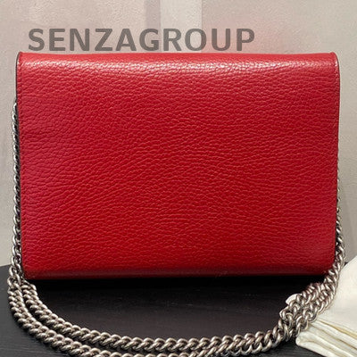 Gucci Dionysus Mini WOC Chain Crossbody Bag Red Silver Hardware Women's