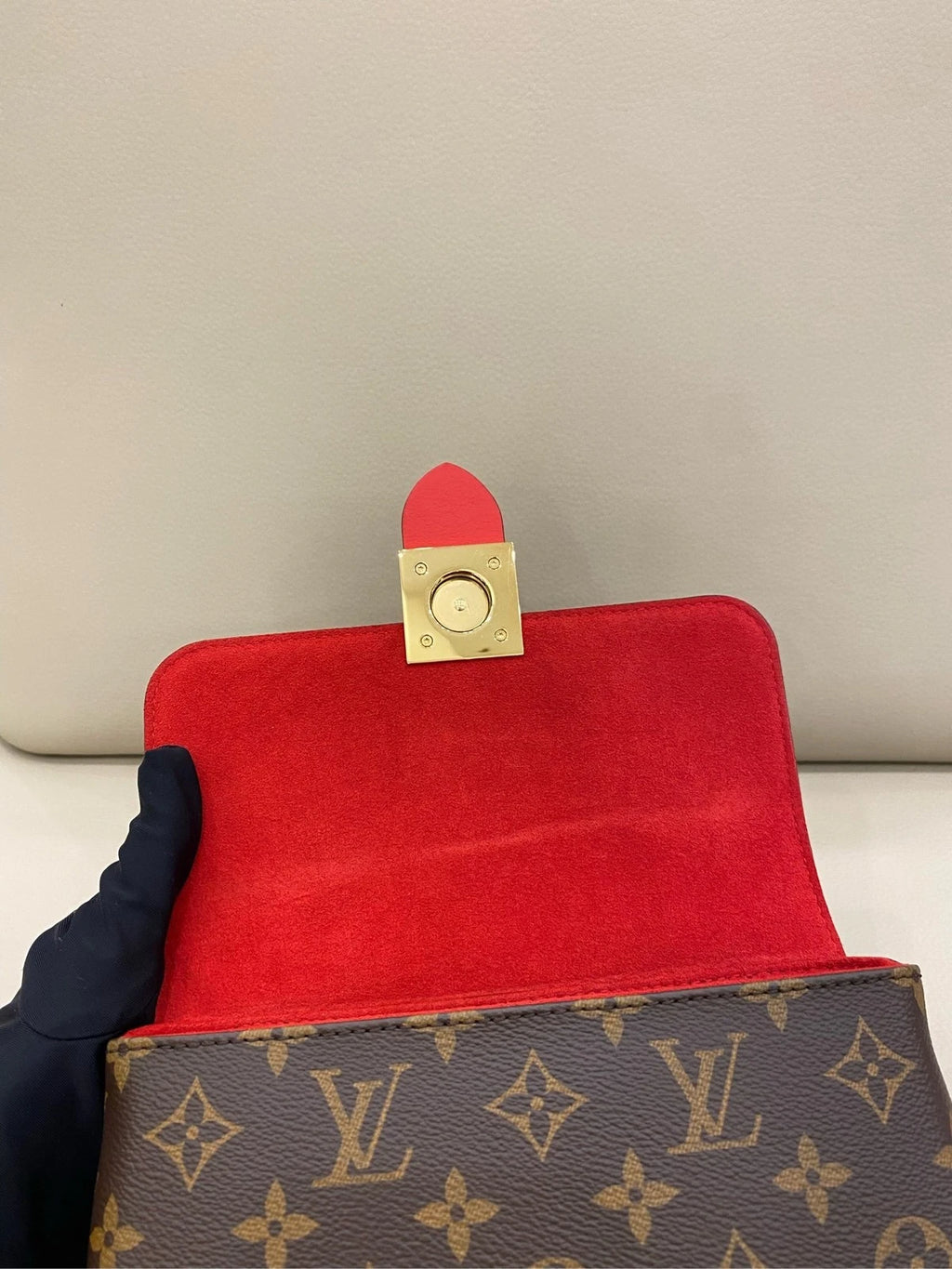 Louis Vuitton Locky BB Monogram Canvas Red Shoulder Bag For Women