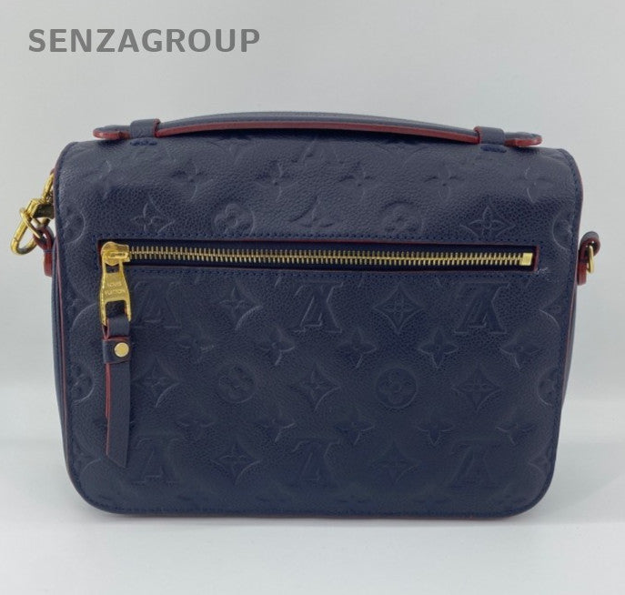 Louis Vuitton Monogram Calfskin Shoulder Bag Crossbody Blue Red Gold Women